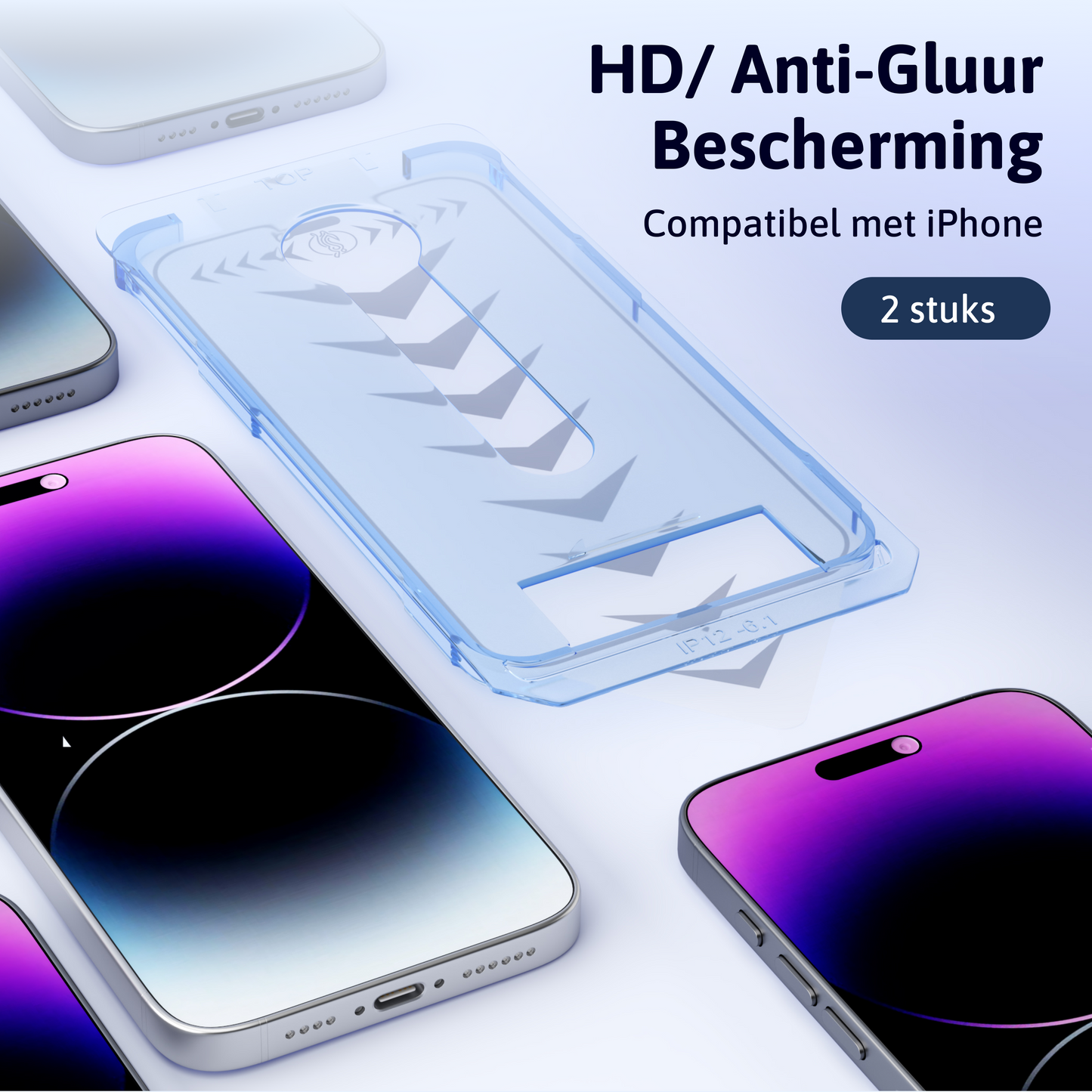 Stof- en Bubbelvrije Screen Protector - iPhone