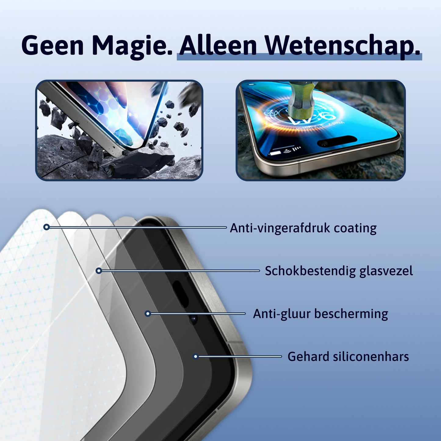 Stof- en Bubbelvrije Screen Protector - iPhone