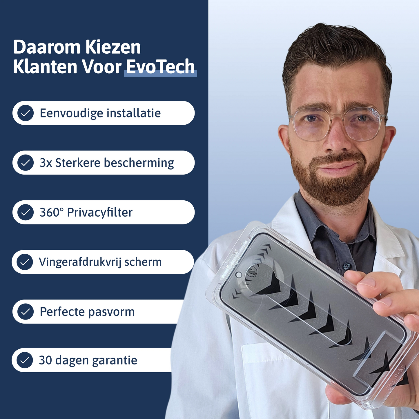 Stof- en Bubbelvrije Screen Protector - iPhone