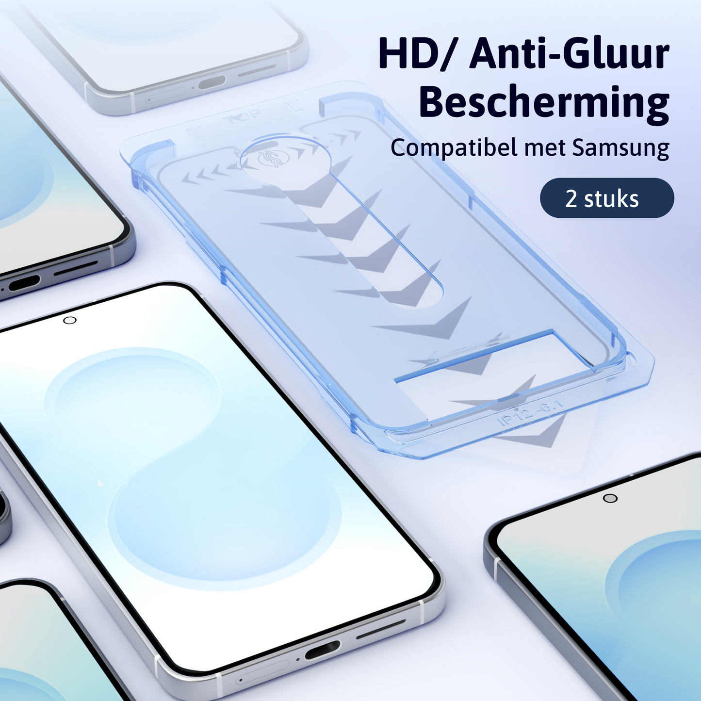 Stof- en Bubbelvrije Screen Protector - Samsung-S